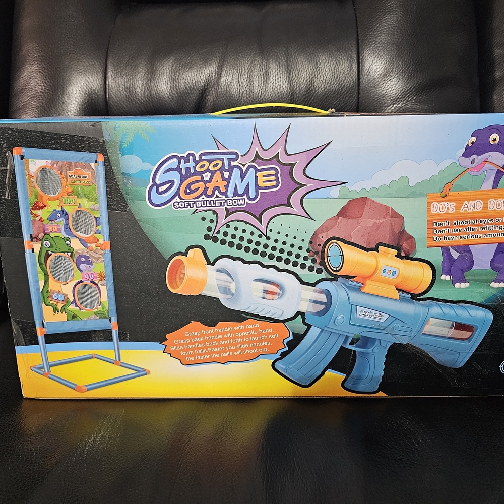 Shoot Game Soft Bullet Bow Toy - Blue and Orange